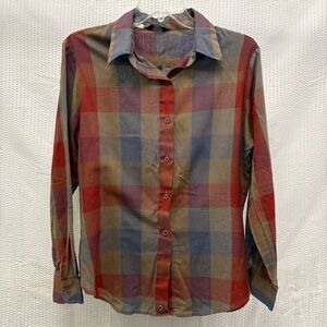 Washington Dee Cee Vintage Western Plaid Button Up Long Sleeve Size 15/16 USA